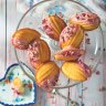 Madeleines with strawberry rosewater glaze