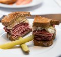 Great for lunch: the rye bread Reuben sandwich with  corned beef, pickled cabbage and swiss cheese.