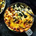 Dan Lepard's spinach and rosemary macaroni cheese.