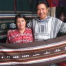 Miguel and Racquel Hernandez with Miguel's hand woven crafts.