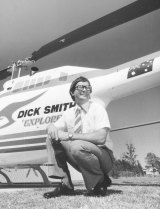 Dick Smith beside the Dick Smith Explorer helicopter in 1980.