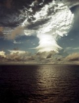 A test of the hydrogen bomb on the Marshall Islands in 1952.