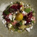 Beetroot, bearnaise, goat's curd mousse  and hazelnut dukkah at Sage.