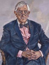 Lewis Miller's portrait of retired judge Bernie Teague.    
