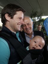 The Prime Minister meets some of the youngest constituents in the seat of Dobell on Saturday.