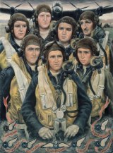 <i>Bomber Crew</i>, 1944
oil on canvas by Stella Bowen (1893-1947). 
