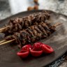 Ben Shewry's Australian-flavoured satay with kangaroo and macadamia nuts.