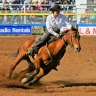 Barrel racing at the Mt Isa Rodeo.