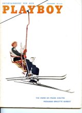 November 1958 edition featuring Brigitte Bardot on a ski lift. On sale for $100.