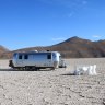 Cosy abode: The Airstream campervan, imported from the United States, is more luxurious than most hotels.