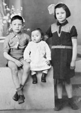 Vivianne Spiegel (right) with her two younger siblings, Albert and Regine. This photo was given to their father when he was at an interment in Pithiviers, France. His family hope he had it with him when he was deported to Auschwitz.