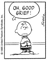 Charlie Brown appears in a Peanuts cartoon drawn by Charles Schulz.  