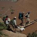 Crossing flooded rivers in the  M'Goun Valley, Morocco, can be hazardous.