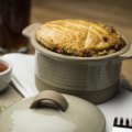 Made for cold weather: the lamb shank and farro pie.