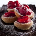 Justin North's strawberry and coconut friands.