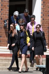 Family and friends of Stephanie Scott leave Griffith court on Tuesday