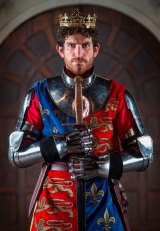 Shakespearean actor Chris Huntly-Turner in costume as Henry V.