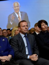 Tony Abbott at the Liberal Party campaign launch. Malcolm Turnbull could not defend Abbott’s bloated 2013 majority.