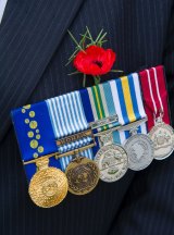 A Korean War veteran's medals.