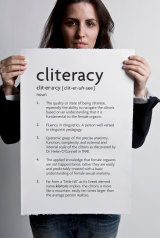 New York conceptual artist Sophia Wallace wants people to improve their 'Cliteracy'. 