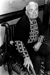 Mr Petrov confined to a wheel-chair and unguarded in a nursing home in 1991.