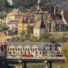 Sighisoara townscape. No cars are permitted in the old town.