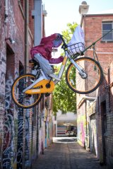 Someone has used an oBike in Fitzroy as a homage to the classic film E.T. the Extra-Terrestrial.
