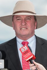 Barnaby Joyce at a press conference in Tamworth following the verdict.