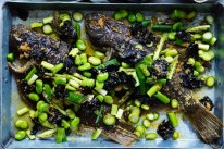 Rodney Dunn's roast whole flounder with seaweed butter.