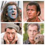 (Clockwise from top left) Gibson in 1995’s <em>Braveheart,</em> for which he won two Oscars; in 2000’s <em>The Patriot</em>; in 2011’s <em>The Beaver</em>, directed by his friend Jodie Foster; in <em>What Women Want</em> from 2000.