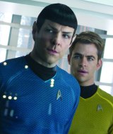 First Officer Spock (Zachary Quinto) and Captain Kirk (Chris Pine) in <i>Star Trek Into Darkness</i>.