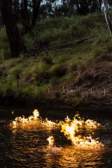 Origin Energy said the methane bubbles in the river are not caused by CSG activity. 