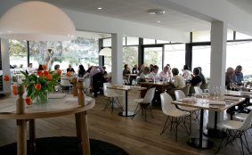 Public Dining Room: Natural light and sparkling harbour by day and an upbeat buzz at night.