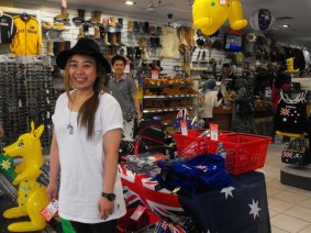 Aussie Map Souvenirs manager Nat Assavatheptavee said Australia Day paraphernalia was in hot demand on Tuesday.