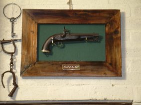 This pistol, which supposedly once belonged to bushranger Ben Hall and held pride of place on the wall of the Bushranger Hotel late last century, but has since gone missing.
