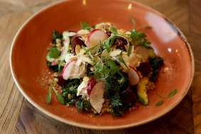 Exuberant and satisfying: The menu features an on-trend grain salad that's full of little flavour bombs and is thoughtfully presented.