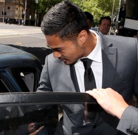 Kirisome Auva'a leaves the Melbourne Magistrates' Court on November 7.