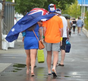 It was a cool, wet day at the Australian Open on Monday, but by no means a record.