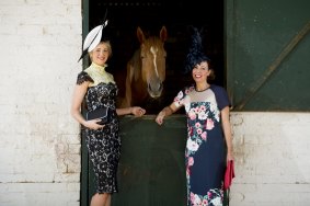 Danielle Cleary and Mercia Neville, dressed by Momento Dezigns, Mania Shoes, Cynthia Jones-Bryson and Iqon Hair with horse Punting Sunny.