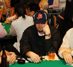 Leonardo DiCaprio at the 1st Annual Jet Celebrity Poker Tournament in Las Vegas.