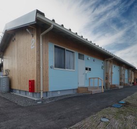 Ban has created temporary housing for earthquake victims in Kumamoto, Japan. 