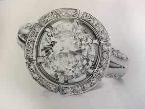 The 3.21 carat diamond ring worth $145,800 stolen from Musson Jewellers in December, 2013. 
