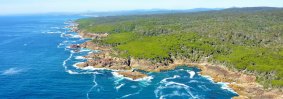 The rugged coastline between Tathra and Merimbula.