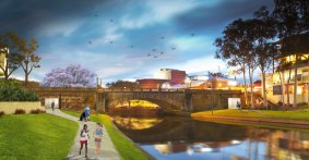 An artist's impression of the portals in the Lennox Bridge. Construction is due to be complete in April. 