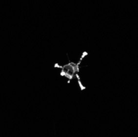 On a mission: Rosetta's view of Philae, as the lander was released.