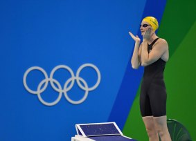 Cate Campbell before the start of the 100m freestyle final. 
