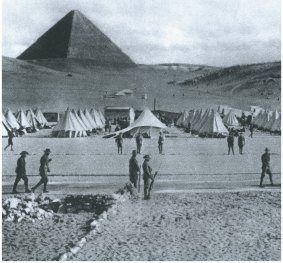 Tents at the pyramids before the battle.