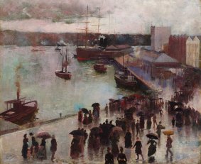 Charles Conder's <i> Departure of the Orient - Circular Quay</i> (1888).
