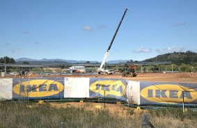 The work site at the Canberra Ikea store at Majura Park.