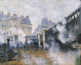 The Pont de l'Europe, Gare Saint-Lazare, 1877 (oil on canvas), Monet, Claude (1840-1926).